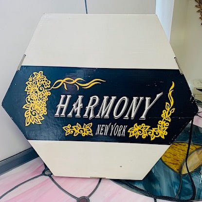 Vintage Harmony New York Hexagonal Cardboard Hat Box