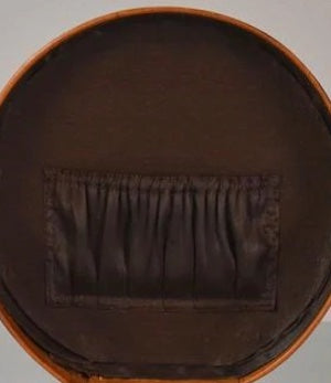 Vintage Brown Faux Patent Leather Hat Box