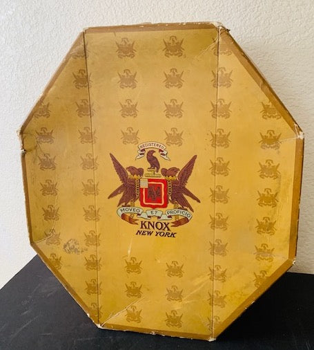 Vintage Knox New York Hexagonal Cardboard Hat Box