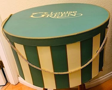Vintage Louise Green Cardboard Hat Box