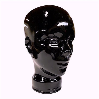 Vintage Glass Mannequin Head Black
