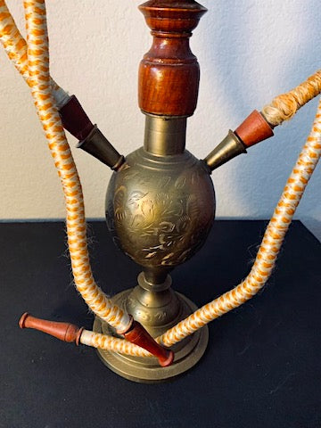 Vintage Brass Hookah 2 Hose