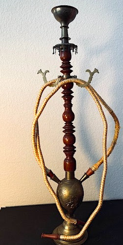 Vintage Brass Hookah 2 Hose