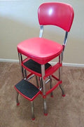 Cosco Red Kitchen 2-Step Ladder & Seat