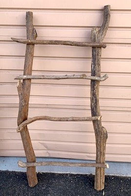 Primitive Driftwood Leaning Ladder