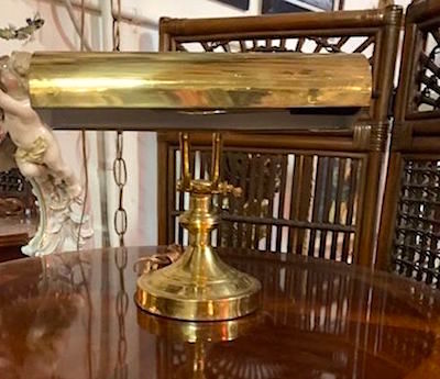 Vintage Gold Plated Bankers Library Desk Lamp