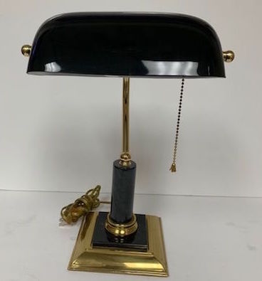 Black and Brass Banker's Lamp