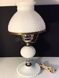 Vintage Nightstand Lamp Hobnail Milkglass