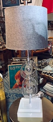 Mid Century Artistic Lucite and Chrome Table Lamp