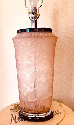 Vintage Frosted Designs Pink Glass Pagoda Shade Lamp