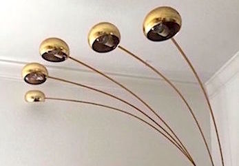 Vintage Gold Spider Arch Floor Lamp 5 Lights