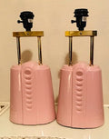 Vintage 1980 Bauceware Canada Art Deco Revival Pink Lamps