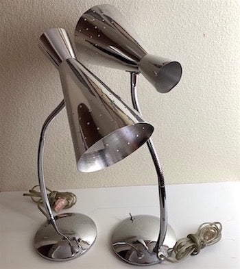 Atomic Style Articulating High Polished Aluminum Lamps