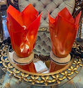 Orange Leather Table Lamps