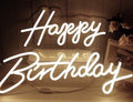 Happy Birthday White LED Sign