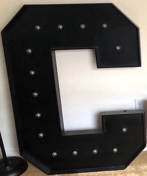 Giant Illuminated Marquee Letter "C" Letter
