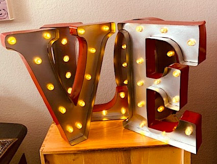 LED Marquee Letters "V" "E"