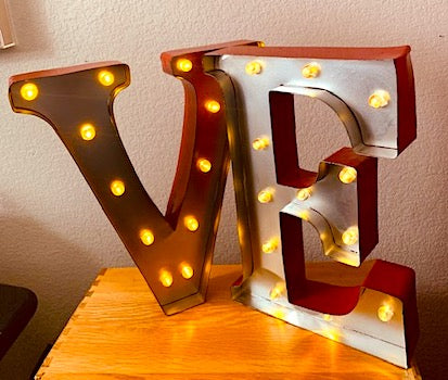 LED Marquee Letters "V" "E"