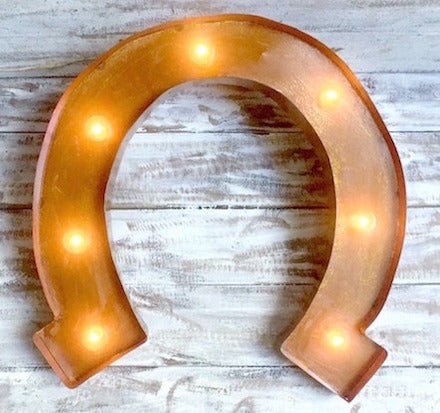 24" Texas Horseshoe Western Marquee Sign