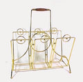 Mid Century Modern Gold Wire Atomic Vinyl Caddy
