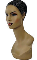 Vintage Painted Black Head Bust Female