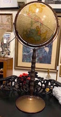 Replogle World Globe on Turned Dowel Stand