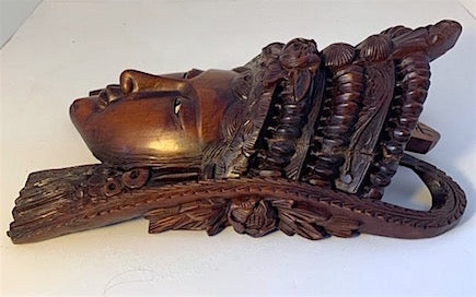 Bali Goddess Wood Hand Carved Face Wall Mask