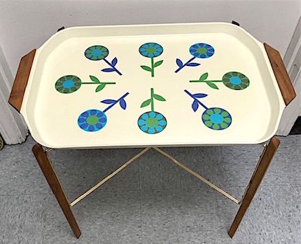 Mid Century Modern Large Fabrilla Removable Tray on Folding Stand
