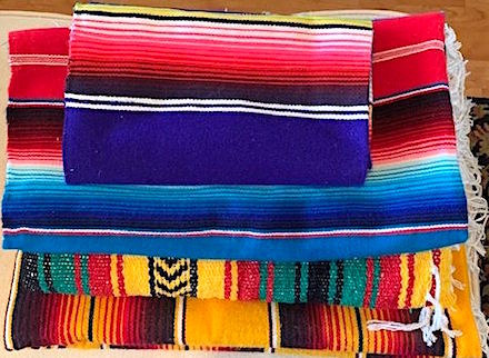 Vintage Mexican Sarape Blankets & Table Runners