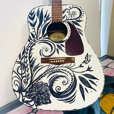 Mexican Hand-Painted Guitar