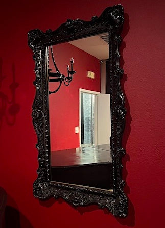 Vintage Ornate X Large Black Gothic Mirror