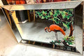 Vintage Mid-Century Retro Flamingo Mirror Art Wall Hanging