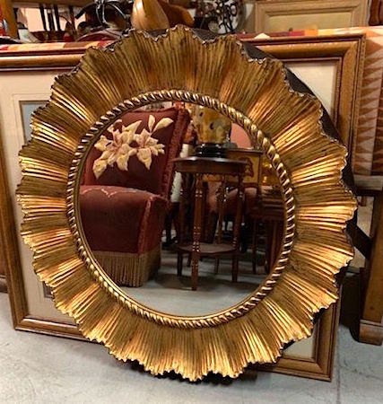 Gold and Black Ruffles Large Wall Mirror