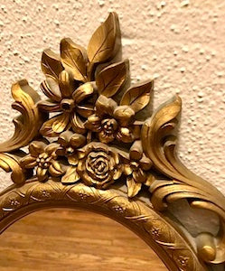 Vintage French Red and Gold Vanity