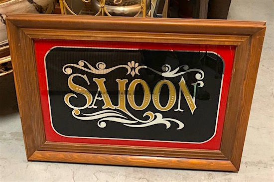 Vintage Large Saloon Tavern Mirror Art
