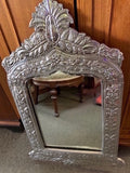 Large Ornate Silver Tin Wall Mirror