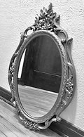Vintage Silver Ornate Rococo Mirror - Wall Mount