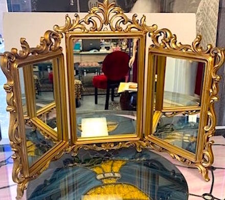 Vintage Syroco Tri-fold Vanity Mirror Hollywood Regency Style