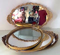 Vintage French Ormolu Gold Mirror Trays