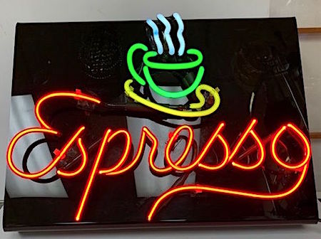 Neon Espresso Coffee Retail Sign - Plug In