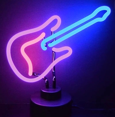 Neon Guitar Novelty Table Sculpture
