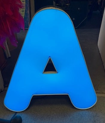 Neon Blue Letter "A" Letter - Plug In