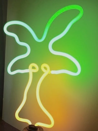 Vintage Neon Palm Tree Light Table Top