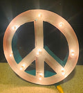 Vintage Style Marquee Peace Sign