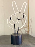 Neon “Hand Peace” Sculpture