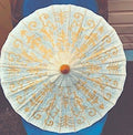 Japanese Cream with Gold Designs Paper Parasol