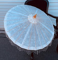 Ivory Beaded Paper Parasol