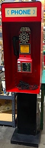 Vintage 1970s Walk Up Pedestal Phone Kiosk
