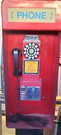 Vintage 1970s Walk Up Pedestal Phone Kiosk