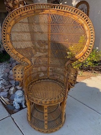 60s Vintage Emmanuelle Throne Peacock Chair